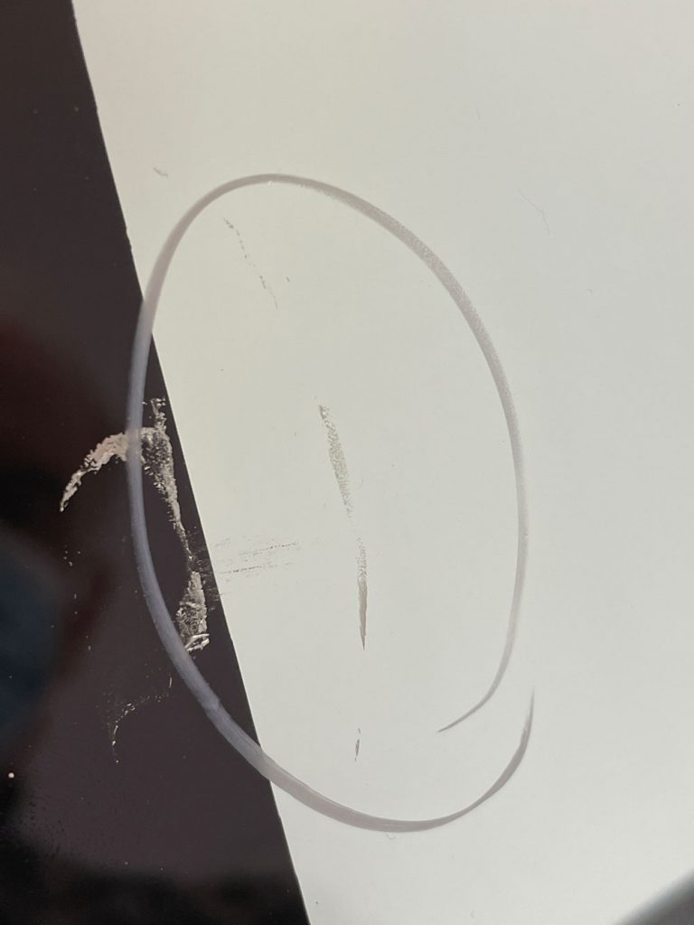 Bent glass defect